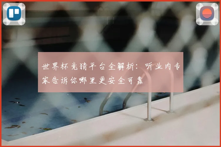 世界杯竞猜平台全解析：听业内专家告诉你哪里更安全可靠