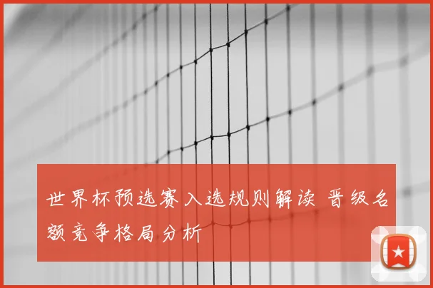 世界杯预选赛入选规则解读 晋级名额竞争格局分析